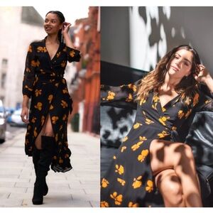 Ganni Fairfax Georgette Dress Revolve Spring Summer Fall Wrap Dress Designer